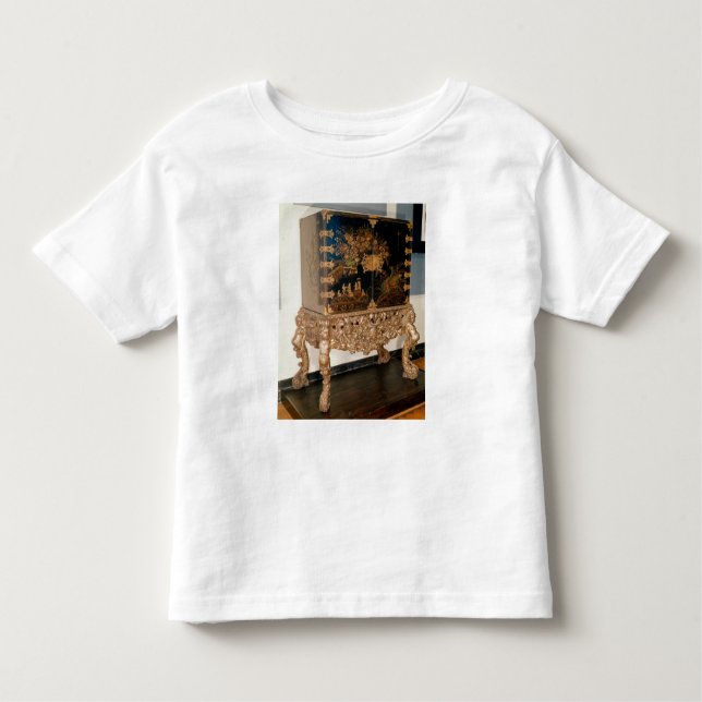 Camiseta Infantil Preto e armário da laca do ouro (Frente)