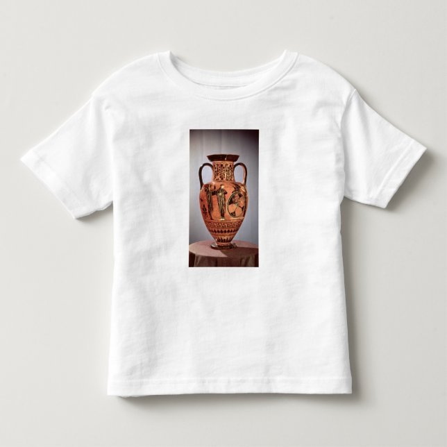 Camiseta Infantil Preto-figura grega amphora (Frente)