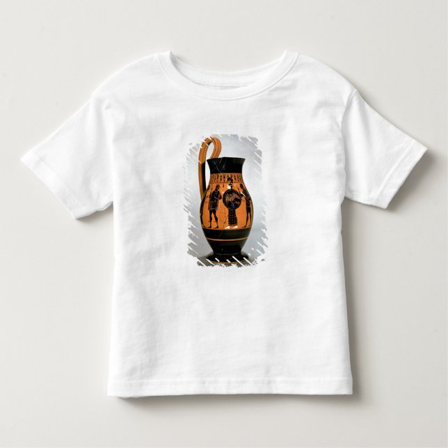Camiseta Infantil Preto-figura olpe do sótão que descreve Athena (Frente)
