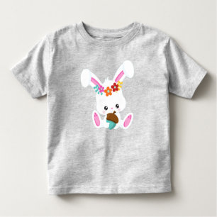 Camiseta Infantil Primavera, Coelhinho Bonito, Coelhinho Pequeno, Fl