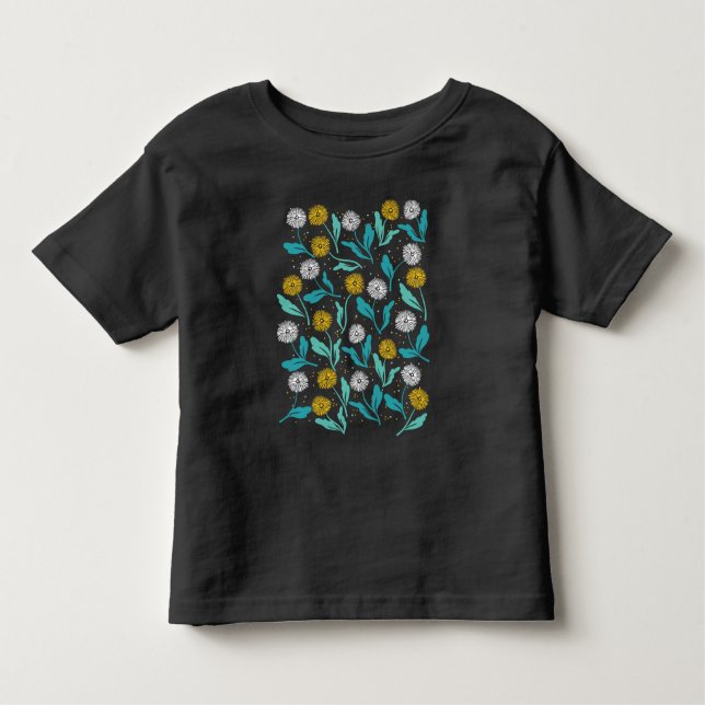Camiseta Infantil Primavera Dandelion Flores e Folhas Design (Frente)