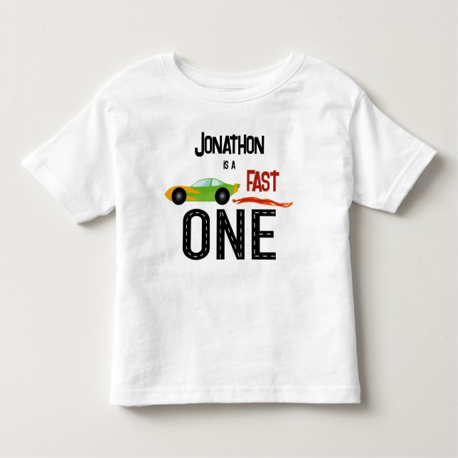 Camiseta Infantil Primeira festa de aniversário do acelerador ONE rá (Frente)