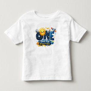 Camiseta Infantil Primeira Viagem ao Redor do Sol Primeiro Aniversár