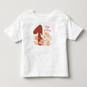 Camiseta Infantil Primeiro aniversario de elefante bebê