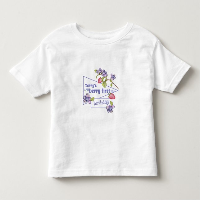 Camiseta Infantil Primeiro Aniversário do Berry (Frente)