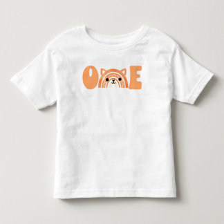 Camiseta Infantil Primeiro Aniversário Floresta Fox Boho Rainbow