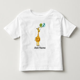 Camiseta Infantil primeiro aniversario Girafa com Balões
