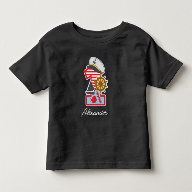 Camiseta Infantil Primeiro aniversario náutico de faixa (Frente)