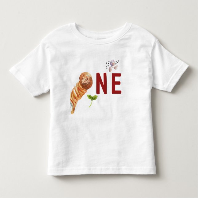 Camiseta Infantil Primeiro aniversario Personalizado de Meatball em  (Frente)