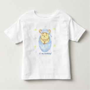 Camiseta Infantil Primeiro Aniversário Personalizado Garoto Urso de 