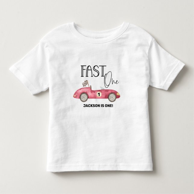 Camiseta Infantil Primeiro aniversario Race Vermelho FAST 1 (Frente)