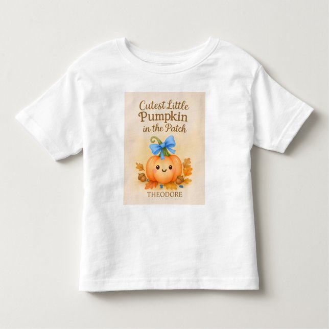 Camiseta Infantil Primeiro Dia de Ação de Graças do Menino com Abóbo (Frente)
