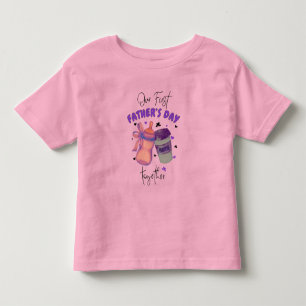 Camiseta Infantil Primeiro Dia dos Pais Juntos Conjunto Combinado/Ro