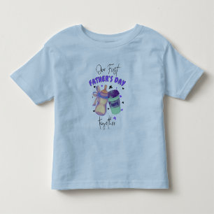 Camiseta Infantil Primeiro Dia dos Pais Juntos Conjunto Combinando/R