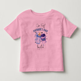 Camiseta Infantil Primeiro Dia dos Pais Juntos Roupa combinando / Az