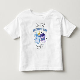 Camiseta Infantil Primeiro Dia dos Pais Juntos Roupa combinando / Az