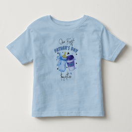 Camiseta Infantil Primeiro Dia dos Pais Juntos Roupa combinando / Az