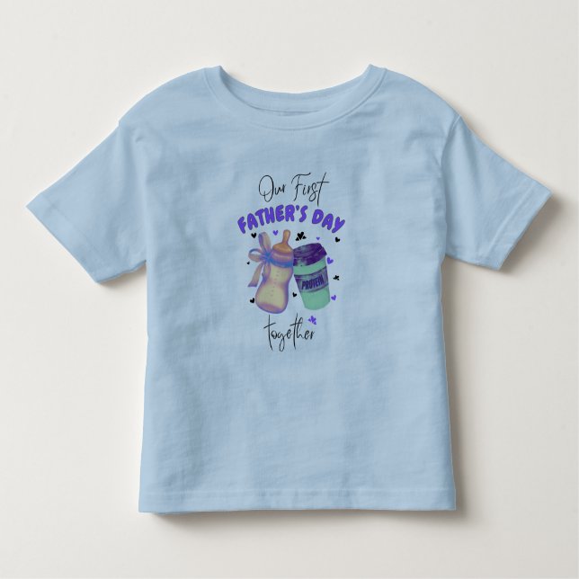 Camiseta Infantil Primeiro Dia dos Pais Juntos Roupas Combinando/Rox (Frente)