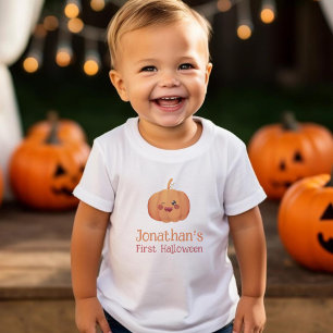 Camiseta Infantil Primeiro Halloween do Bebêzinho Abobrinha Fofa