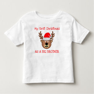 Camiseta Infantil Primeiro Natal Como Um Grande Irmão Toddler T-shir