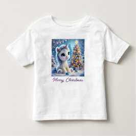 Camiseta Infantil Primeiro Natal do Unicórnio Bebê 
