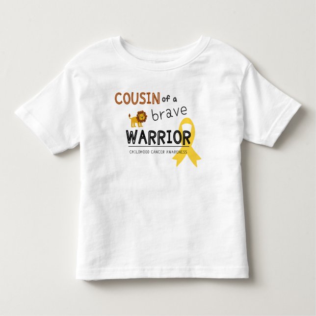Camiseta Infantil primo-bravo cancer guerreiro leão-criança-camisa (Frente)
