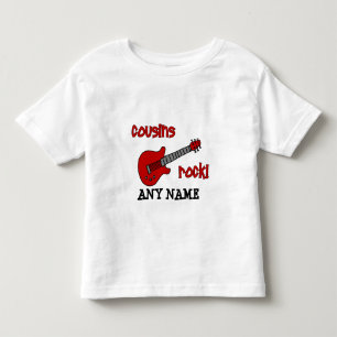 Camiseta Infantil Primos Rock! Com Violão Vermelho