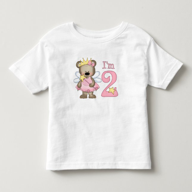 Camiseta Infantil Princesa Bear segundo aniversário (Frente)