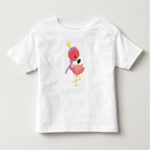 Camiseta Infantil Princesa Flamingo, Flamingo Bonito, Flores, Coroa