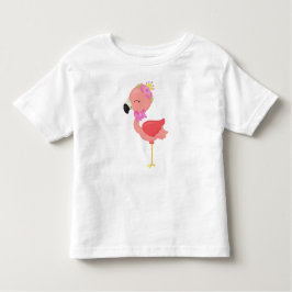 Camiseta Infantil Princesa Flamingo, Flores, Flamingo Fofo, Coroa
