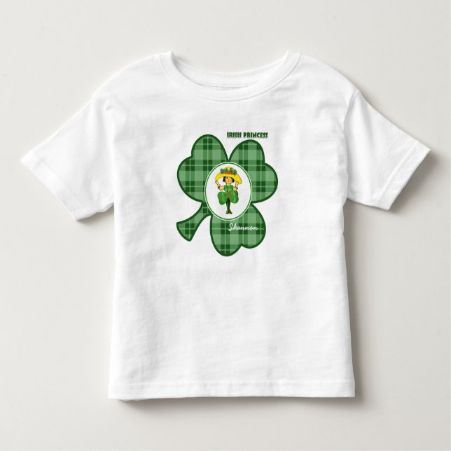 Camiseta Infantil Princesa irlandesa | Rua de nome personalizado. Di (Frente)