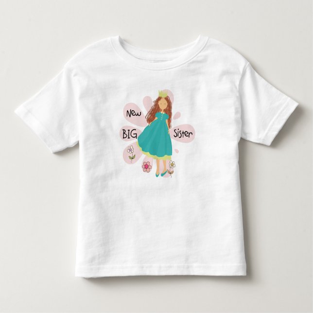 Camiseta Infantil Princesa Irmã Marrom Cabelo (Frente)