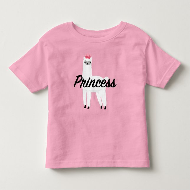Camiseta Infantil Princesa Lama Design - Baby Fine Jersey T-Shirt (Frente)