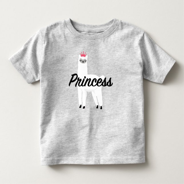 Camiseta Infantil Princesa Lama Design - Baby Fine Jersey T-Shirt (Frente)
