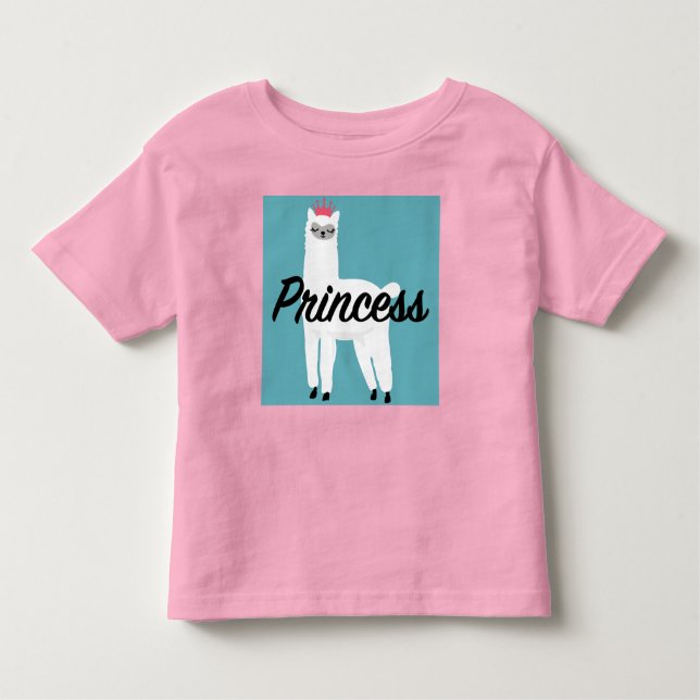 Camiseta Infantil Princesa Lama Design - Toddler Fine Jersey T-Shirt (Frente)