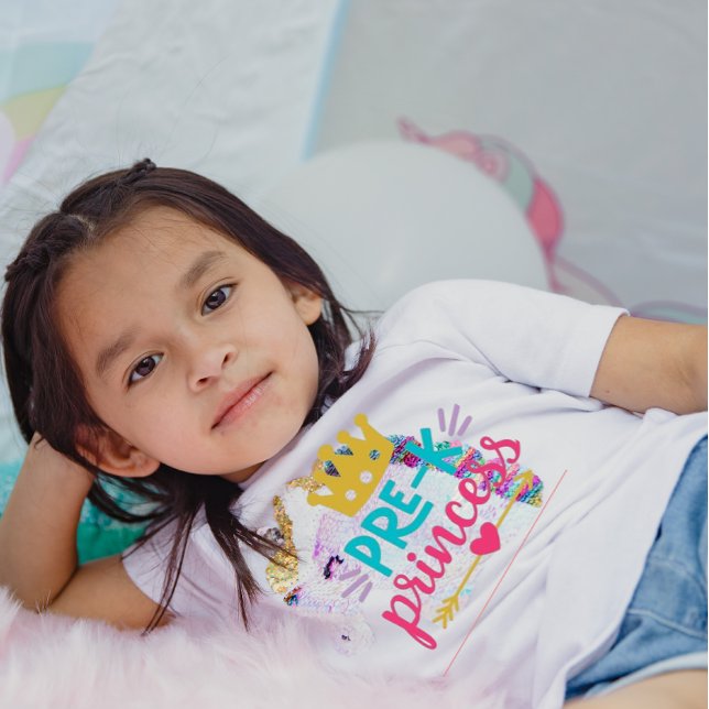 Camiseta Infantil Princesa pré-k, garota da pré-escola engraçada (Criador carregado)