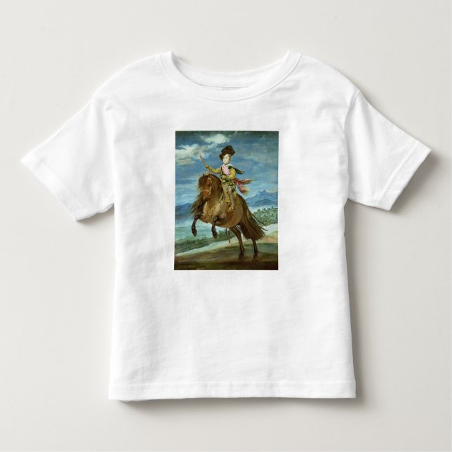 Camiseta Infantil Príncipe Balthasar Carlos em cavalo, c.1635-36 (Frente)