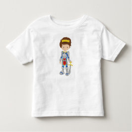 Camiseta Infantil Príncipe, Rei, Cavaleiro, Coroa, Espada, Cabelo Ma