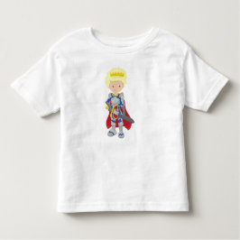 Camiseta Infantil Príncipe, Rei, Cavaleiro, Espada, Coroa, Cabelo Lo