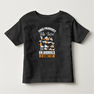 Camiseta Infantil Produto testado em animais Pun não ajustado