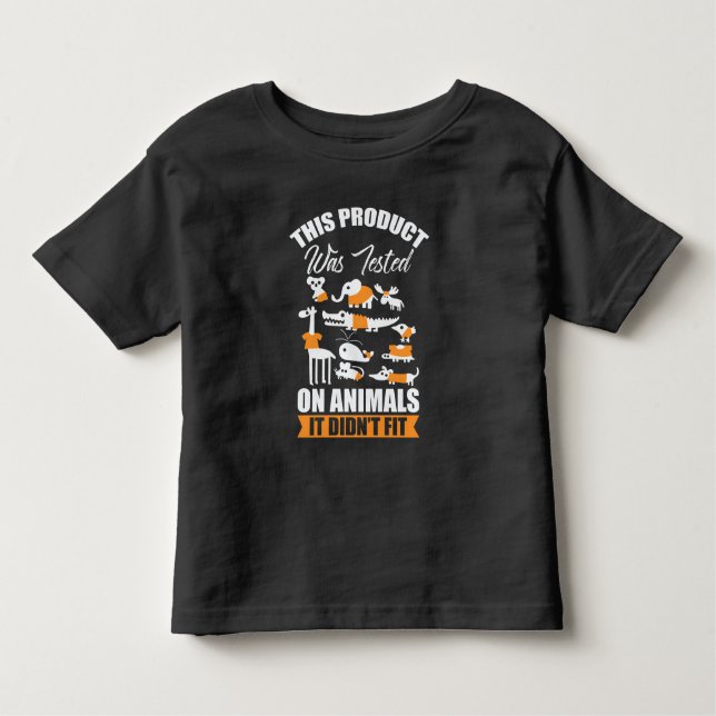 Camiseta Infantil Produto testado em animais Pun não ajustado (Frente)