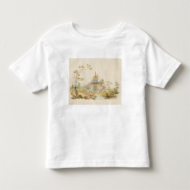Camiseta Infantil Projete para um templo chinês, c.1810 (caneta & (Frente)