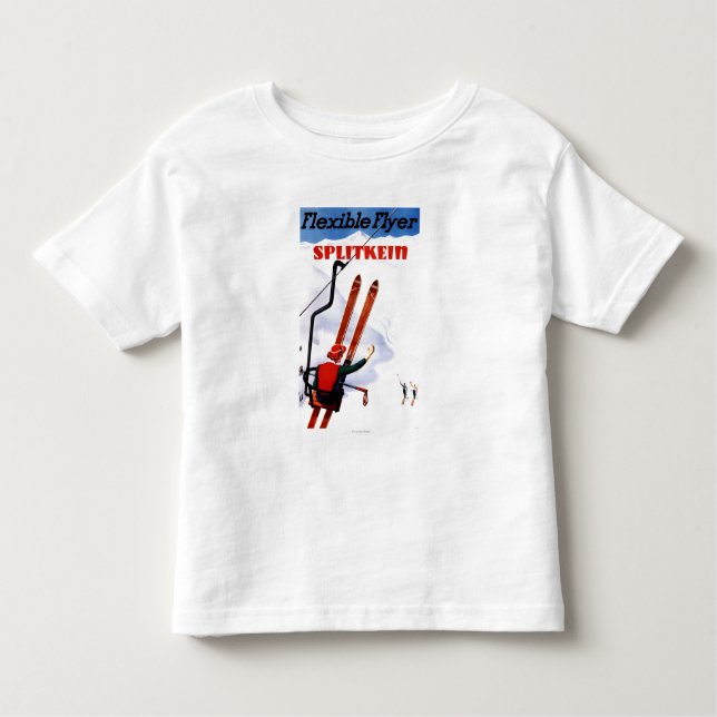 Camiseta Infantil Promo de madeira dos esquis de Splitkein do (Frente)