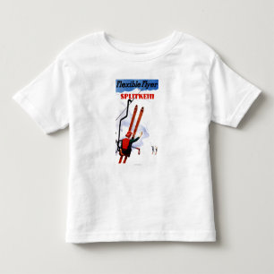 Camiseta Infantil Promo de madeira dos esquis de Splitkein do