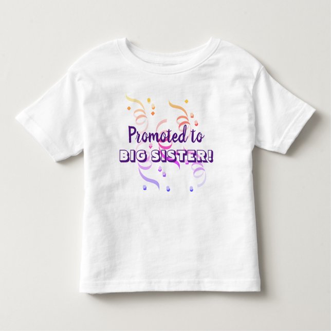 Camiseta Infantil Promovido a irmã mais velha (Frente)
