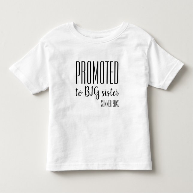 Camiseta Infantil Promovido ao anúncio de gravidez de irmã mais velh (Frente)