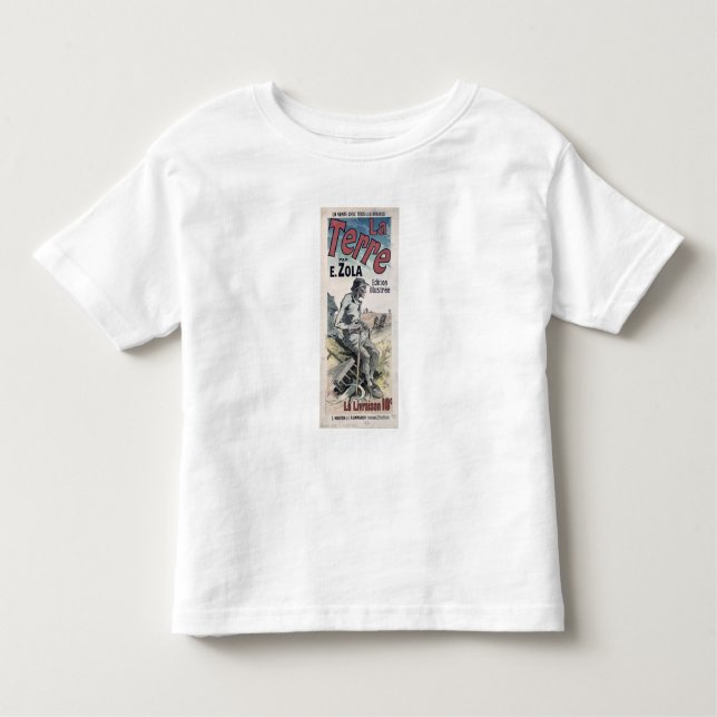 Camiseta Infantil Propaganda de poster "La Terre" por Emile Zola, (Frente)
