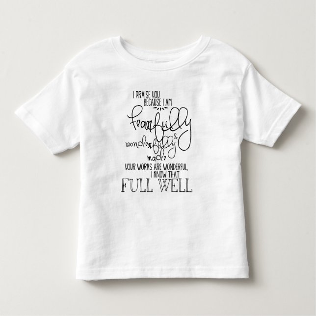Camiseta Infantil Psalm139 temìvel e maravilhosamente feito (Frente)