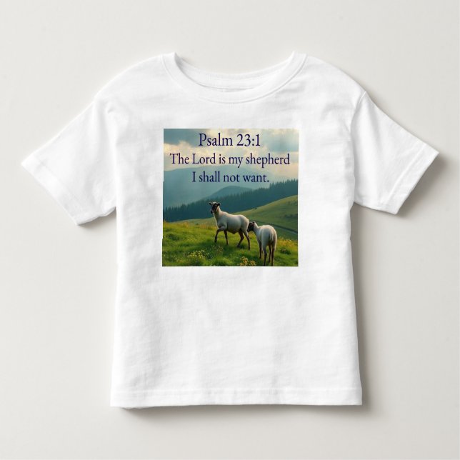 Camiseta Infantil Psalm 23:1 Bible Verse Toddler's Tee Shirt (Frente)