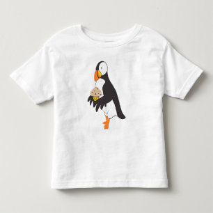 Camiseta Infantil Puffin com um Muffin